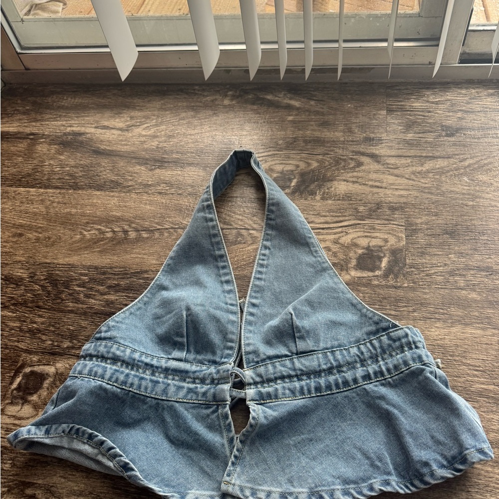 • Denim Halter Top